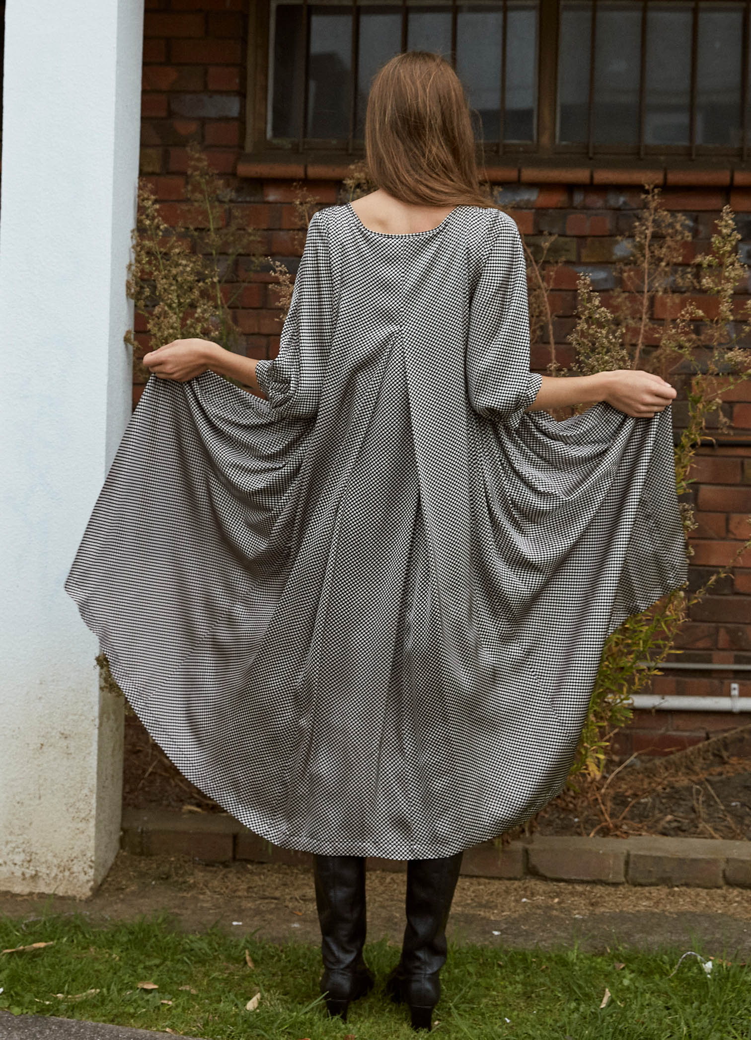 daylight moon happy all day spotty satin viscose