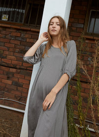 Happy All Day Dress - Spotty Satin Viscose LAST ONE