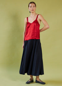 Live in Space Cami - Red Vintage Washed Satin