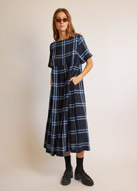 Love One Another Dress - Wool Viscose Check LAST ONE