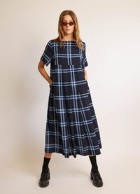 Love One Another Dress - Wool Viscose Check LAST ONE