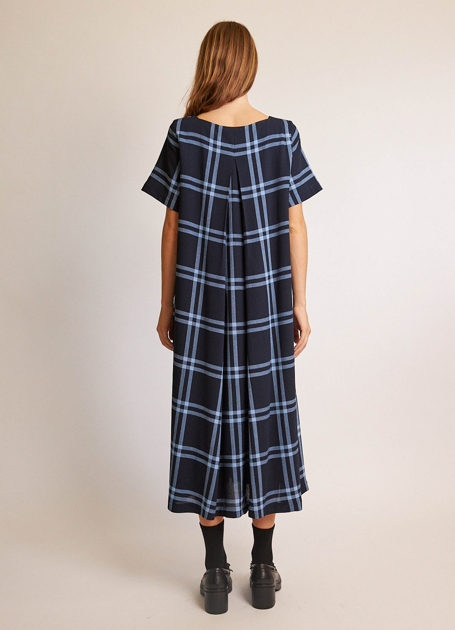 Love One Another Dress - Wool Viscose Check LAST ONE