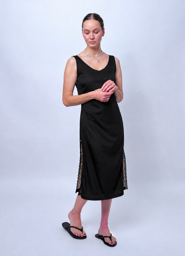 This is the Moment Lace Slip Dress - Black