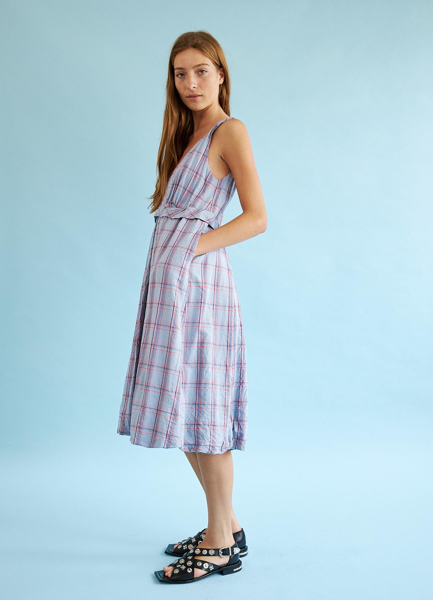 Nothing is Better Dress - Cornflower Check Cotton