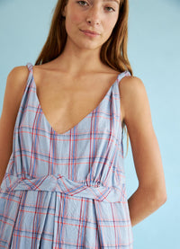 Nothing is Better Dress - Cornflower Check Cotton