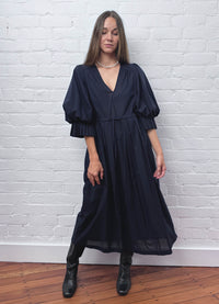 Road to Nowhere Dress - Navy Cotton