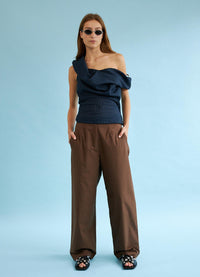 Part of Your World Pant - Brown Sandwashed Cotton