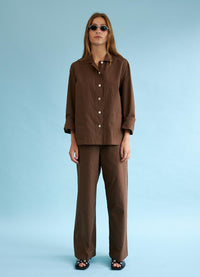 Part of Your World Pant - Brown Sandwashed Cotton