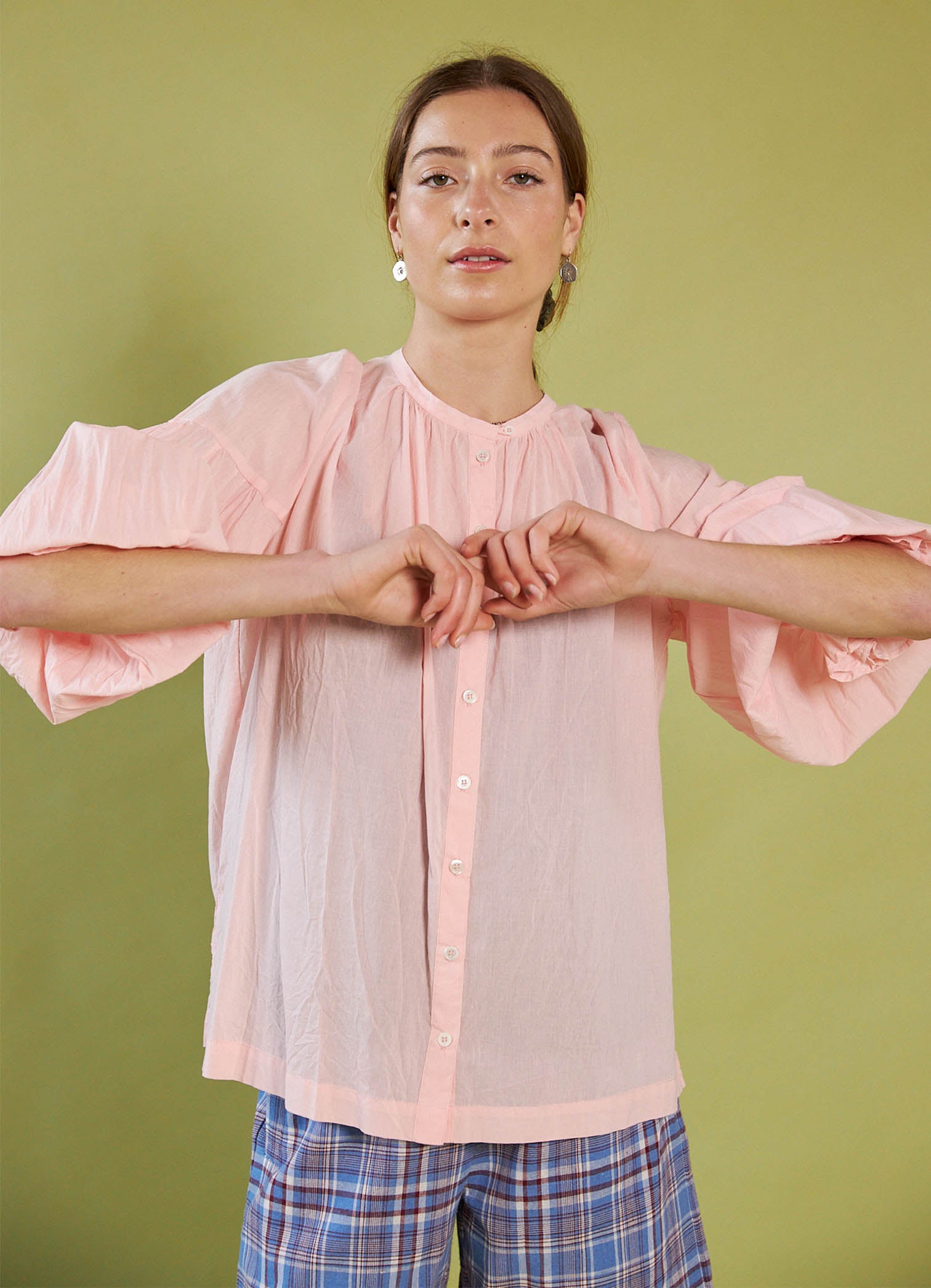 Passing of Time Blouse - Blush Cotton Voile
