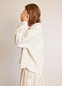 Peter Pan Shirt - Textured White Cotton