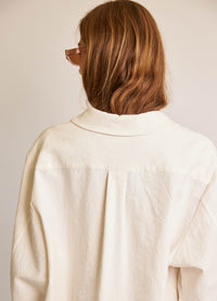 Peter Pan Shirt - Textured White Cotton