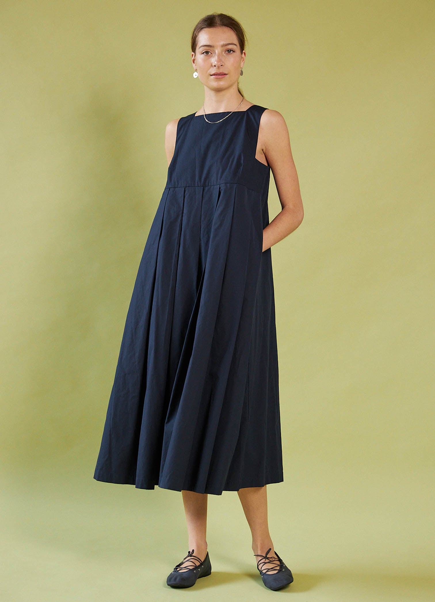 Reason to Believe Dress - French Navy Tencel Cotton
