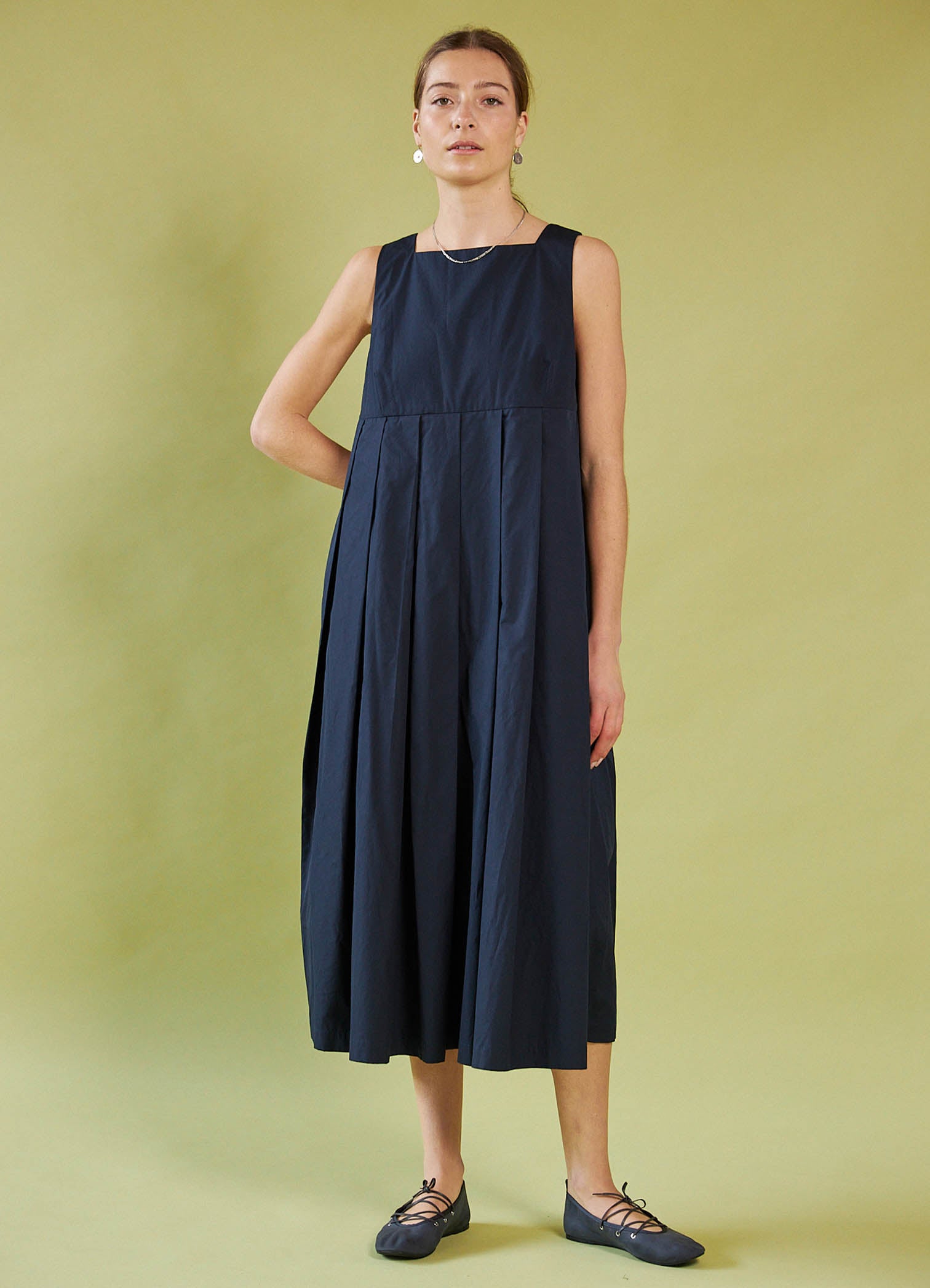 Reason to Believe Dress - French Navy Tencel Cotton