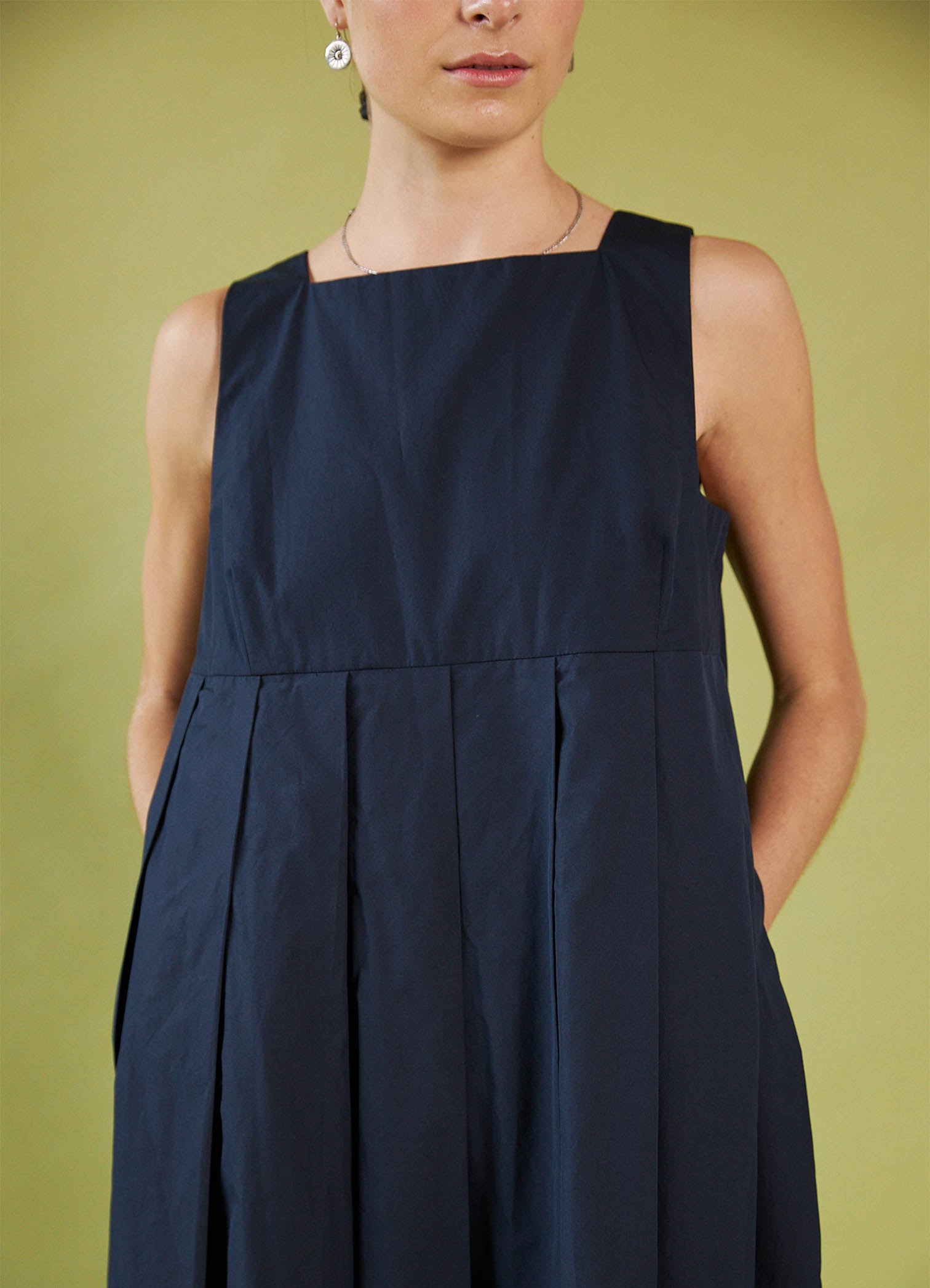 Reason to Believe Dress - French Navy Tencel Cotton