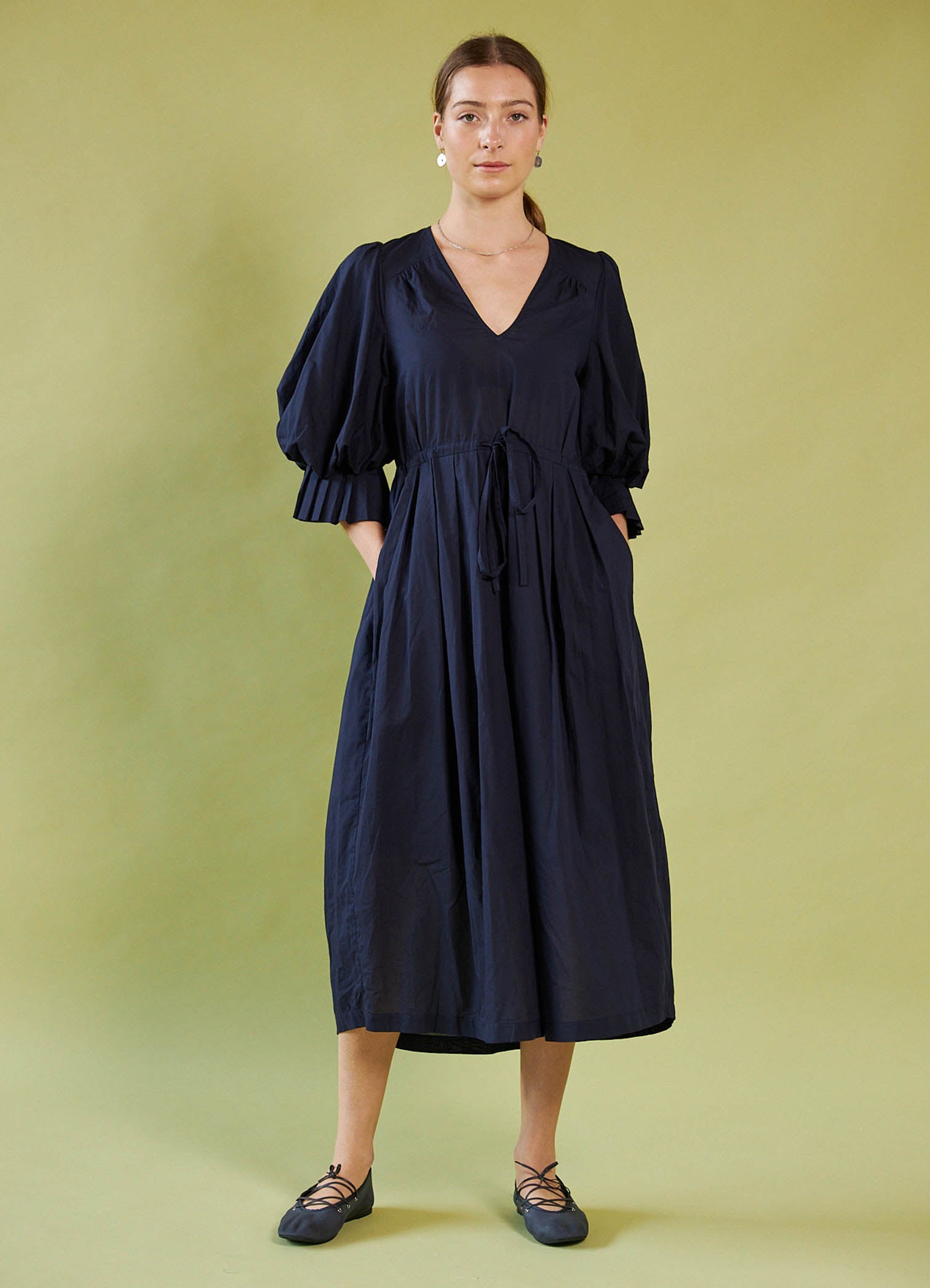 Road to Nowhere Dress - Navy Cotton Voile