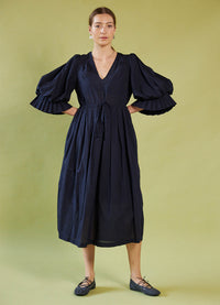 Road to Nowhere Dress - Navy Cotton Voile