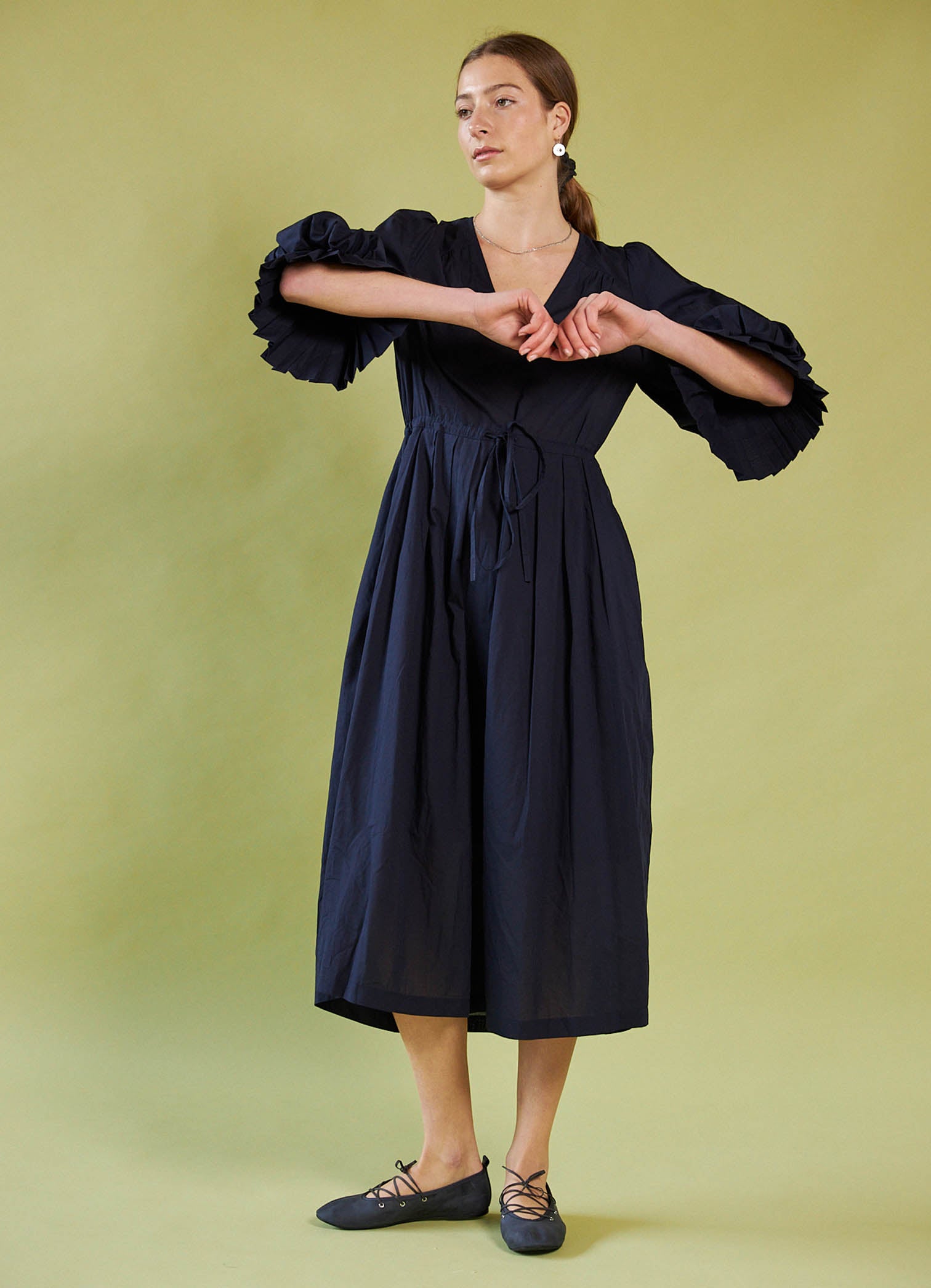 Road to Nowhere Dress - Navy Cotton Voile