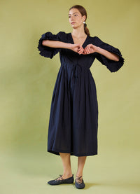 Road to Nowhere Dress - Navy Cotton Voile