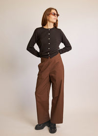 Part of Your World Pant - Brown Sandwashed Cotton