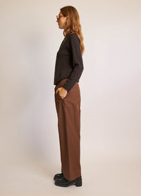 Part of Your World Pant - Brown Sandwashed Cotton