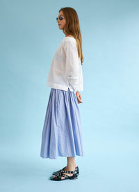 Sing It Loud Reversible Skirt - Cotton Pinstripe