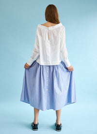 Sing It Loud Reversible Skirt - Cotton Pinstripe
