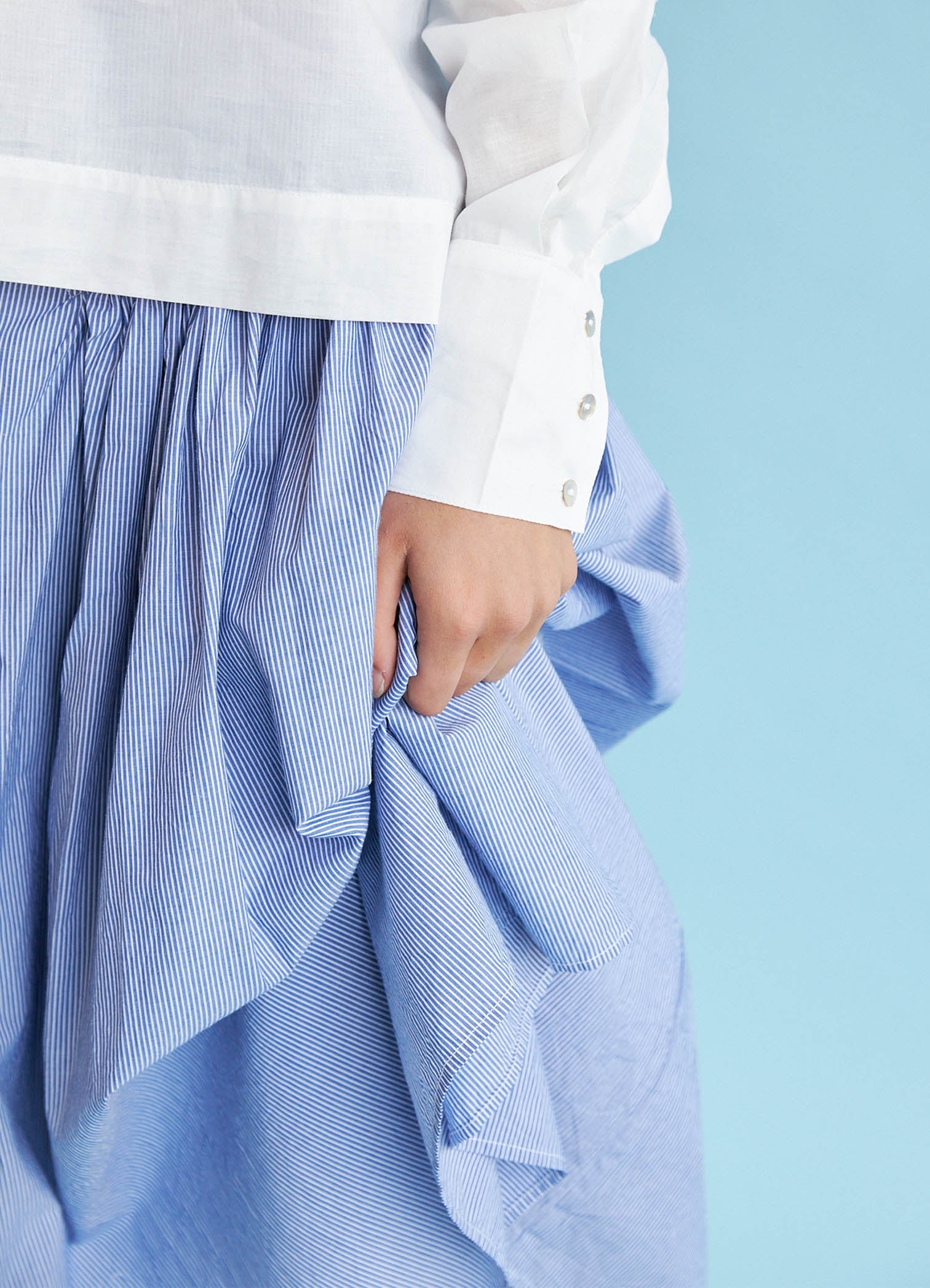 Sing It Loud Reversible Skirt - Cotton Pinstripe