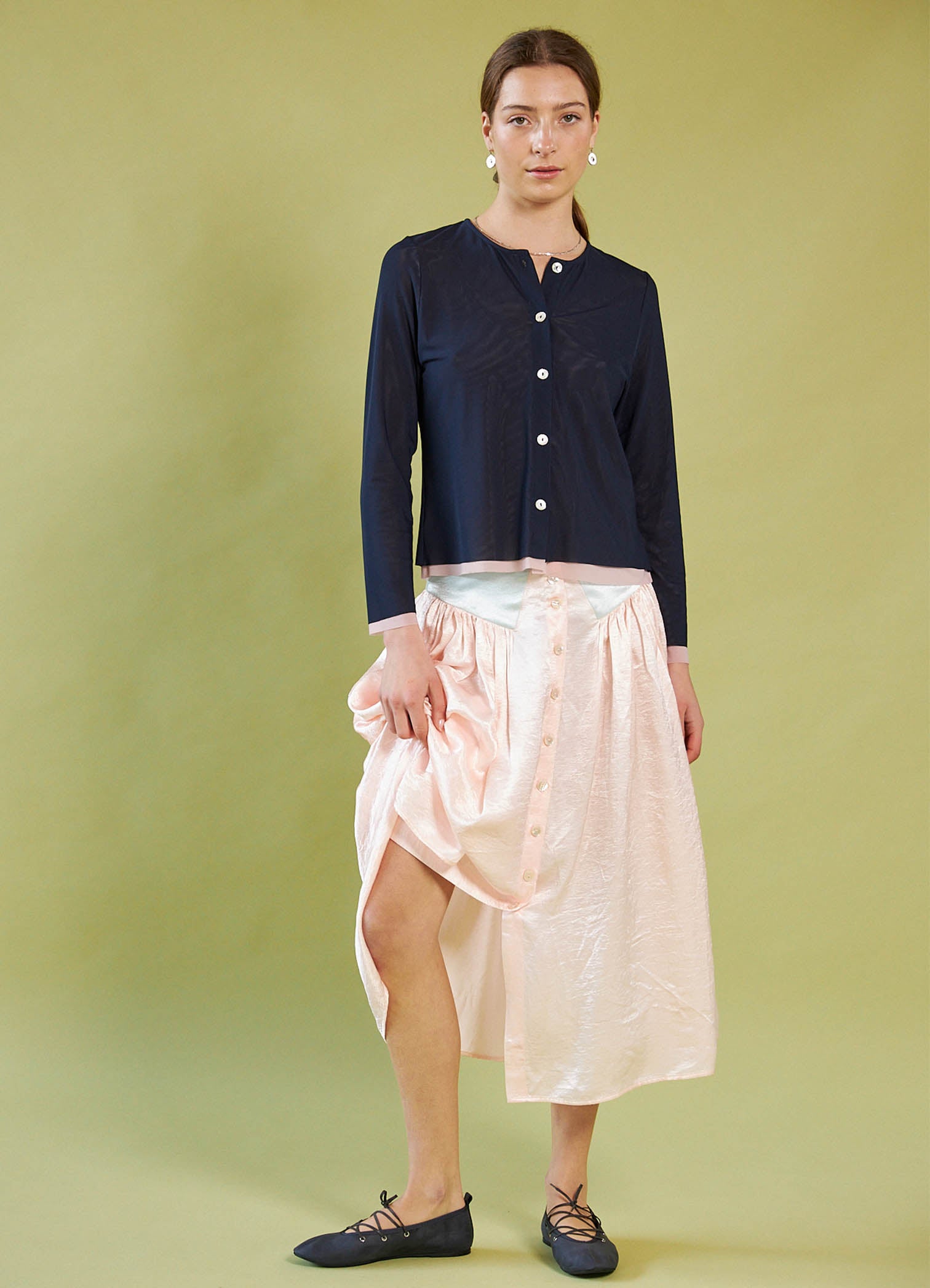 Sing It Loud Reversible Skirt - Blush Washed Satin