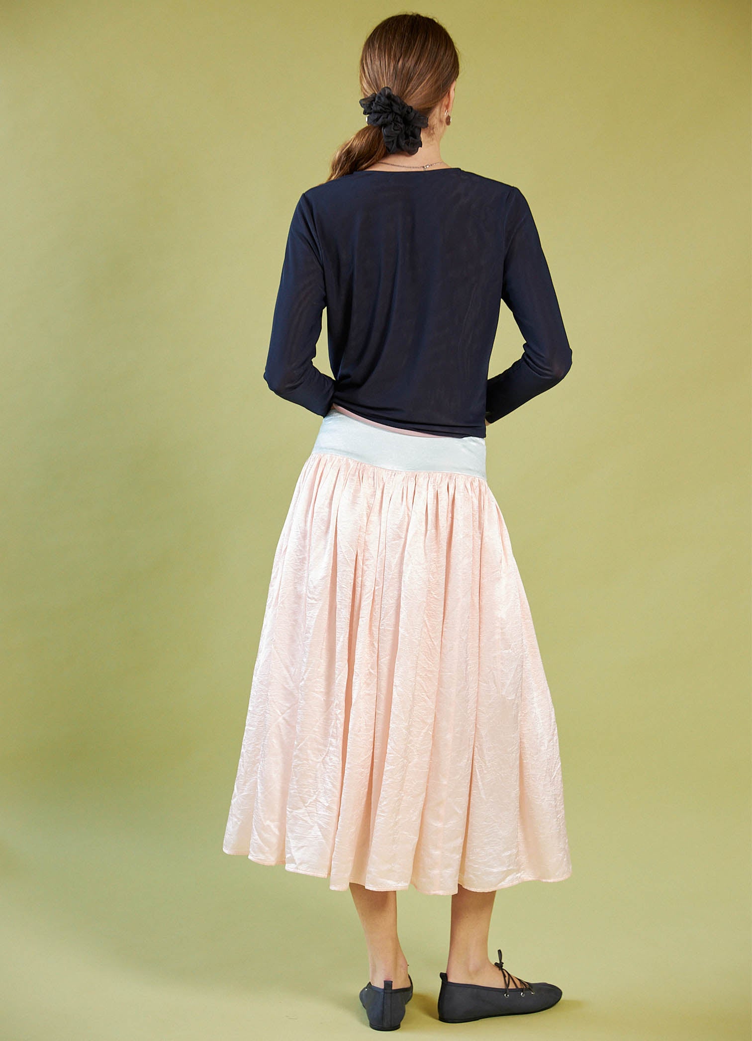 Sing It Loud Reversible Skirt - Blush Washed Satin