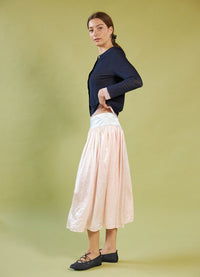 Sing It Loud Reversible Skirt - Blush Washed Satin