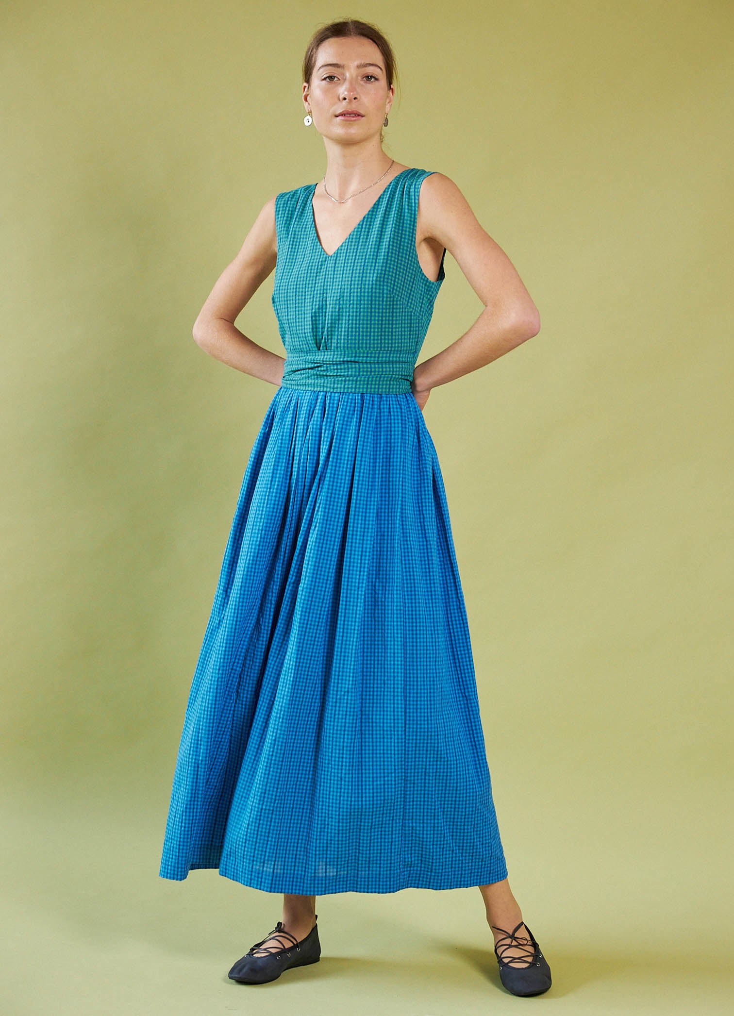 Smell of the Sea Dress - Multi Gingham Cotton