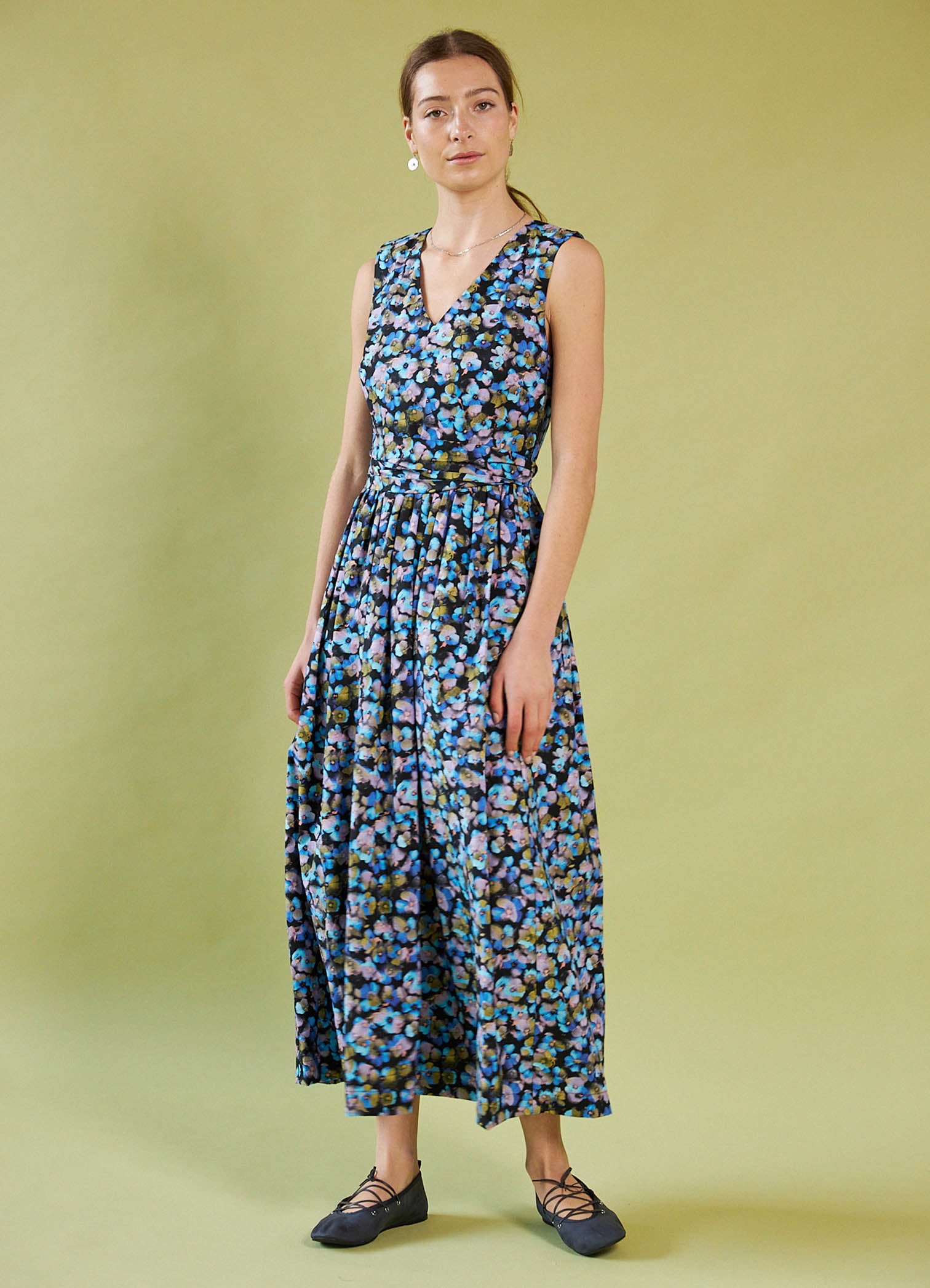 Smell of the Sea Dress - Acid Pansy Cotton