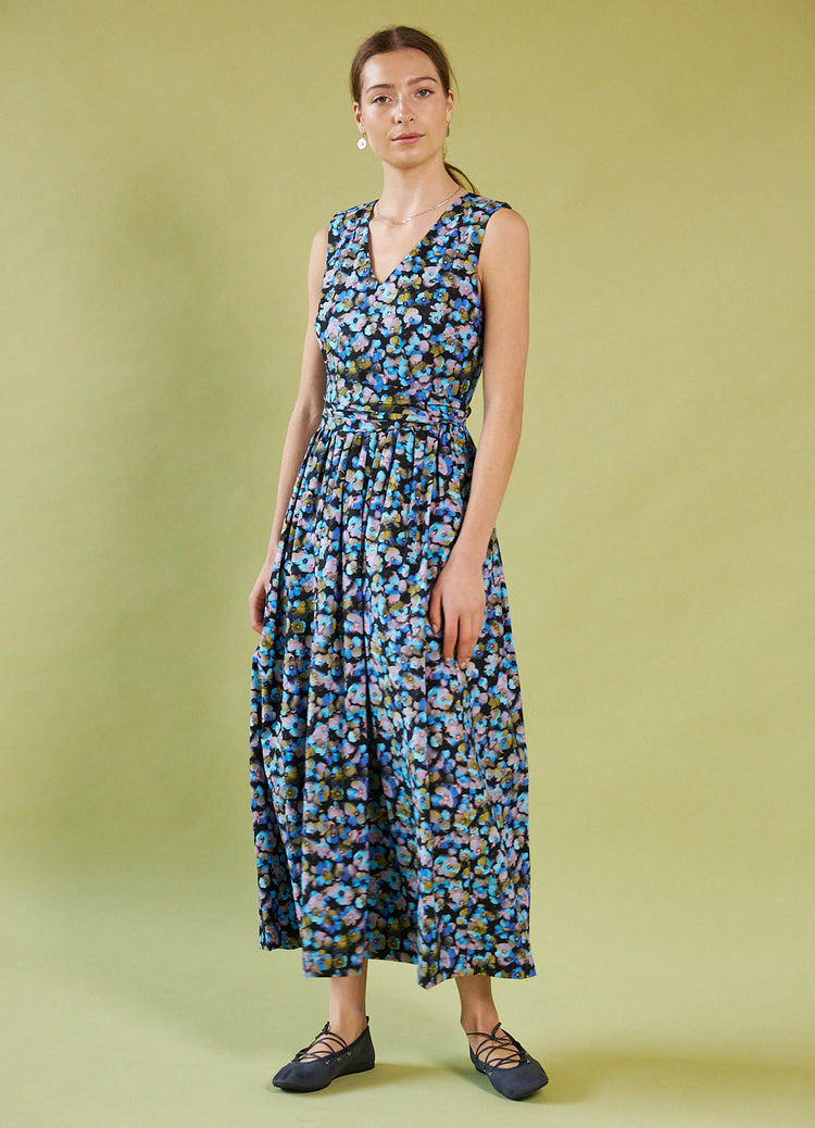 Smell of the Sea Dress - Acid Pansy Cotton