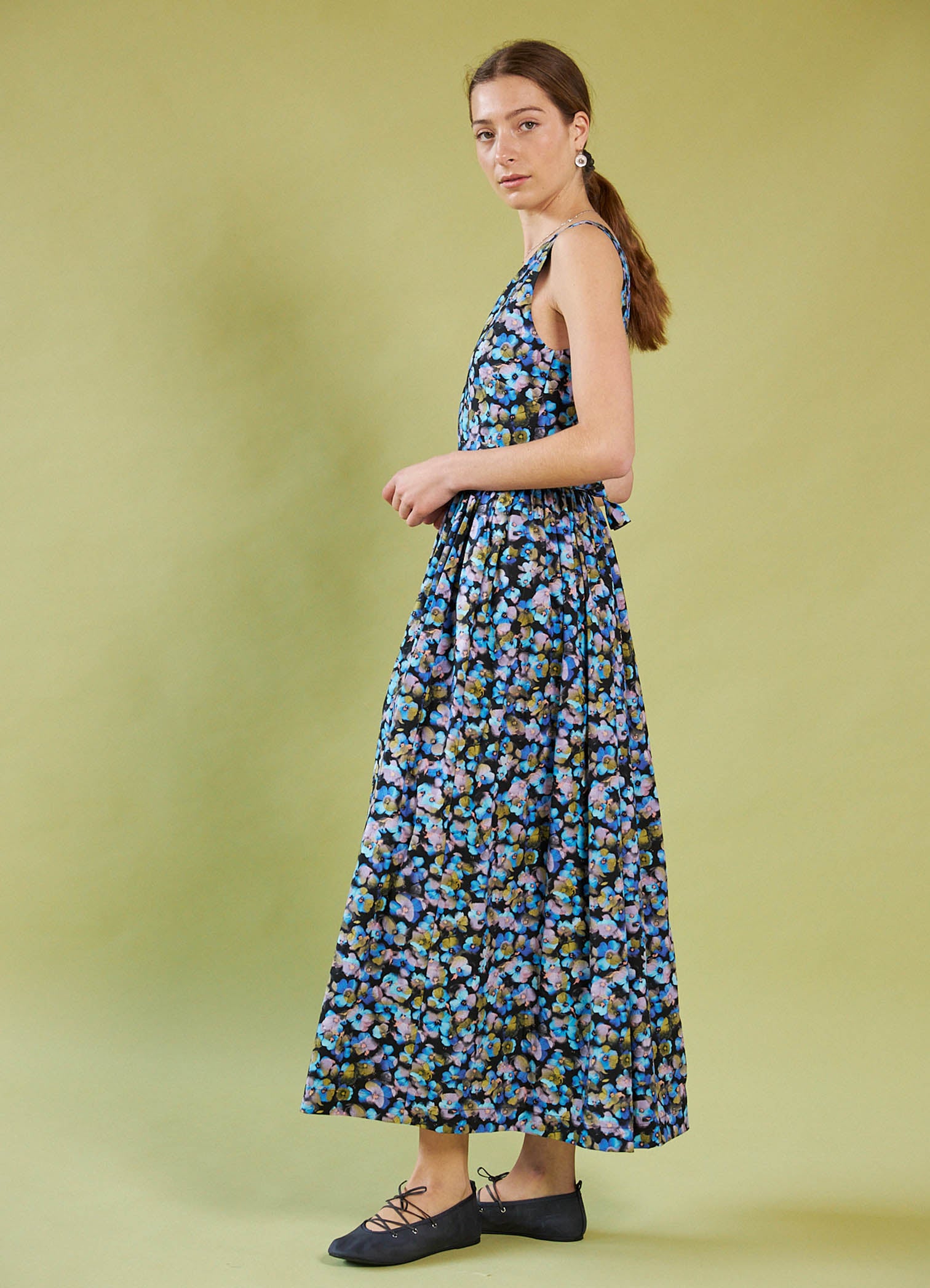 Smell of the Sea Dress - Acid Pansy Cotton