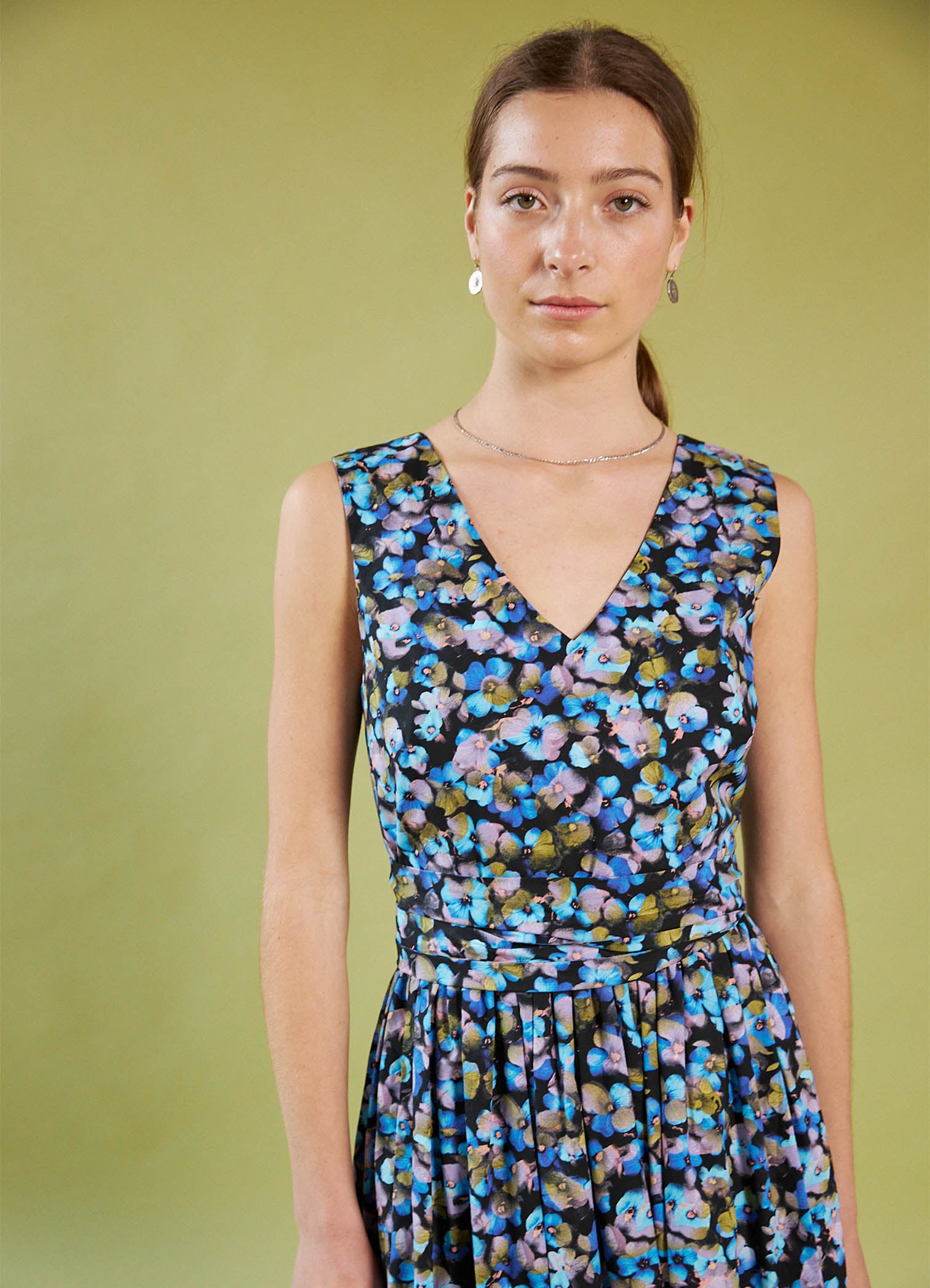 Smell of the Sea Dress - Acid Pansy Cotton
