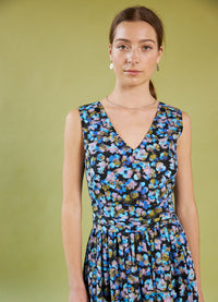 Smell of the Sea Dress - Acid Pansy Cotton