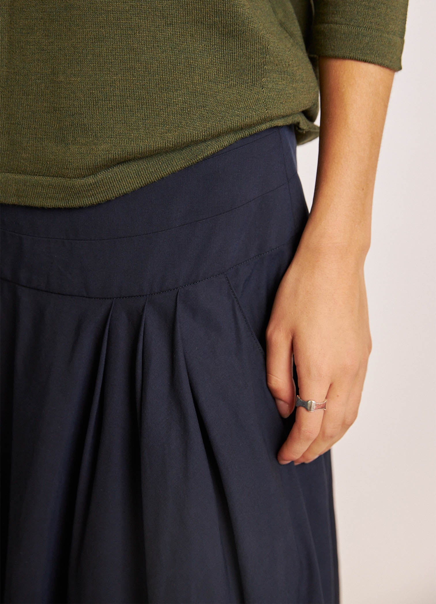 Some People Say Skirt - French Navy Tencel Cotton