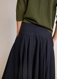 Some People Say Skirt - French Navy Tencel Cotton