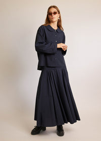 Some People Say Skirt - French Navy Tencel Cotton