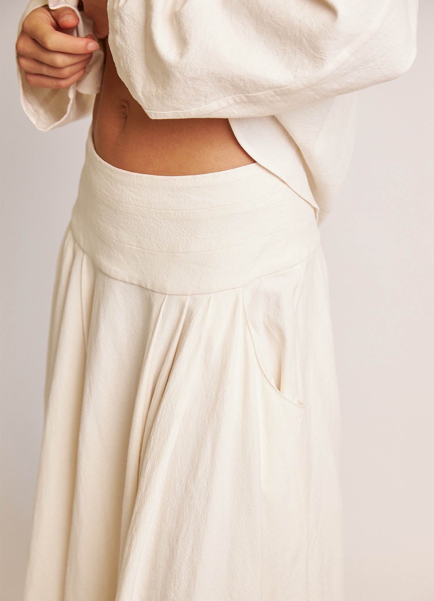 Some People Say Skirt - Textured White Cotton