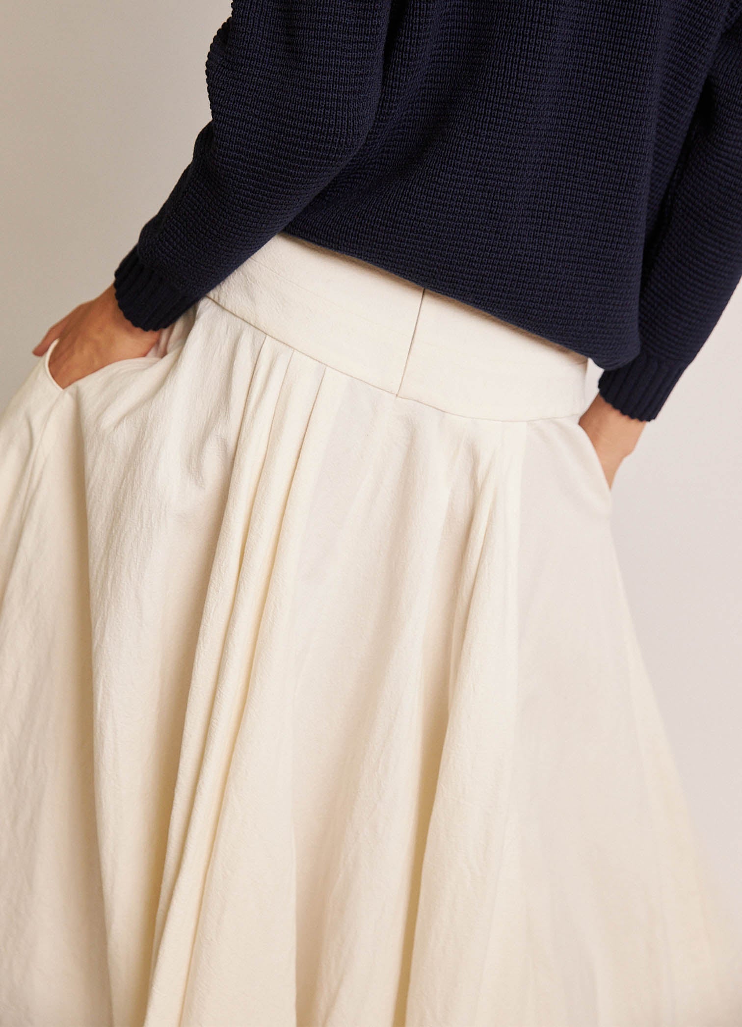 Some People Say Skirt - Textured White Cotton