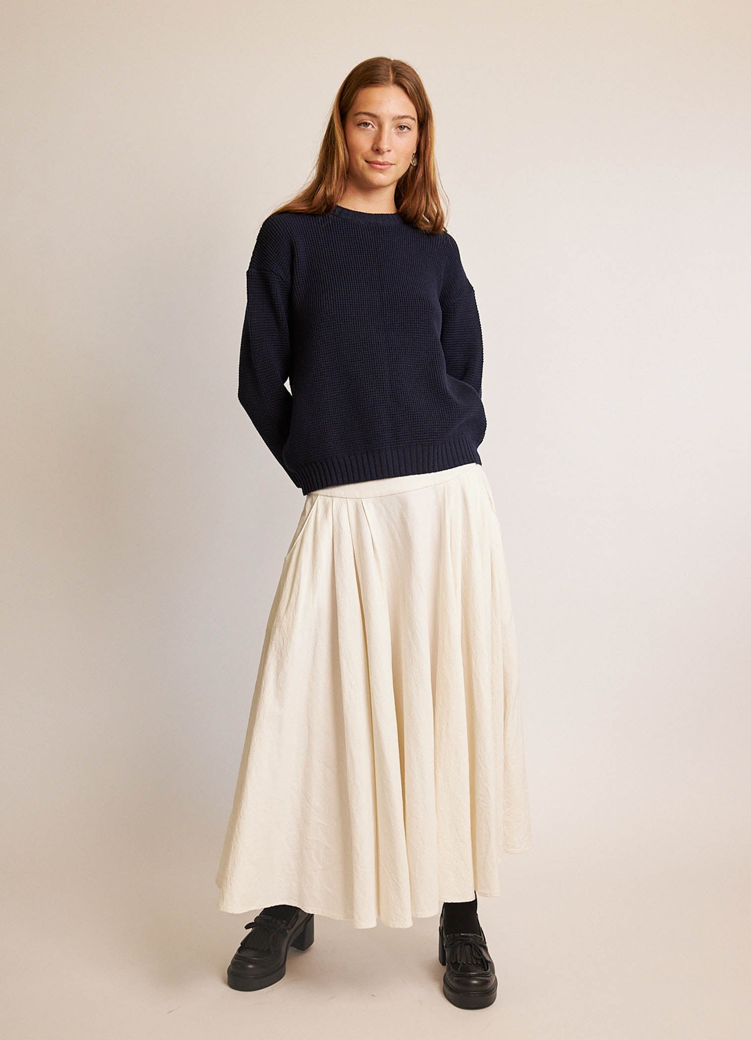 Some People Say Skirt - Textured White Cotton