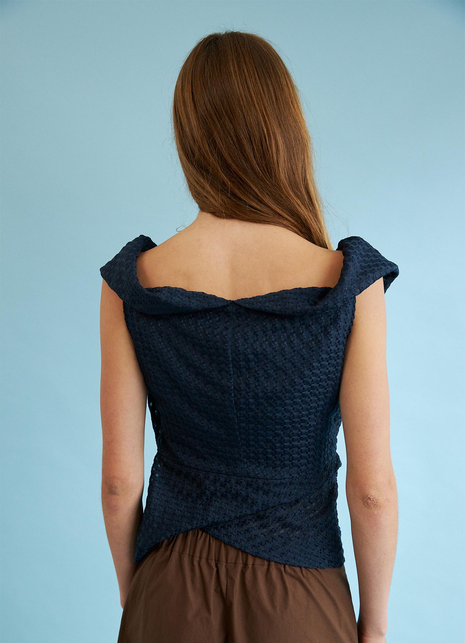 Stay Up Late Top - Navy Basketweave