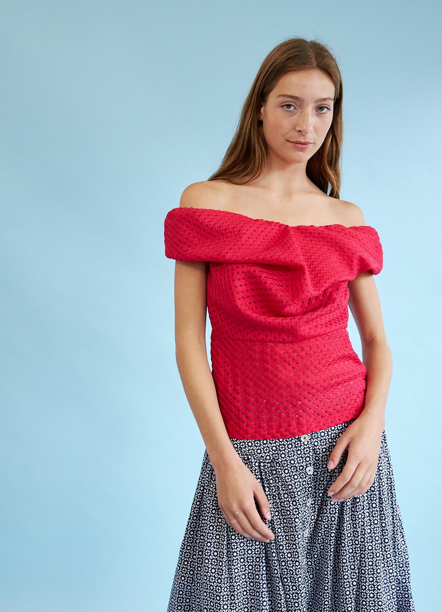 Stay Up Late Top - Raspberry Basketweave