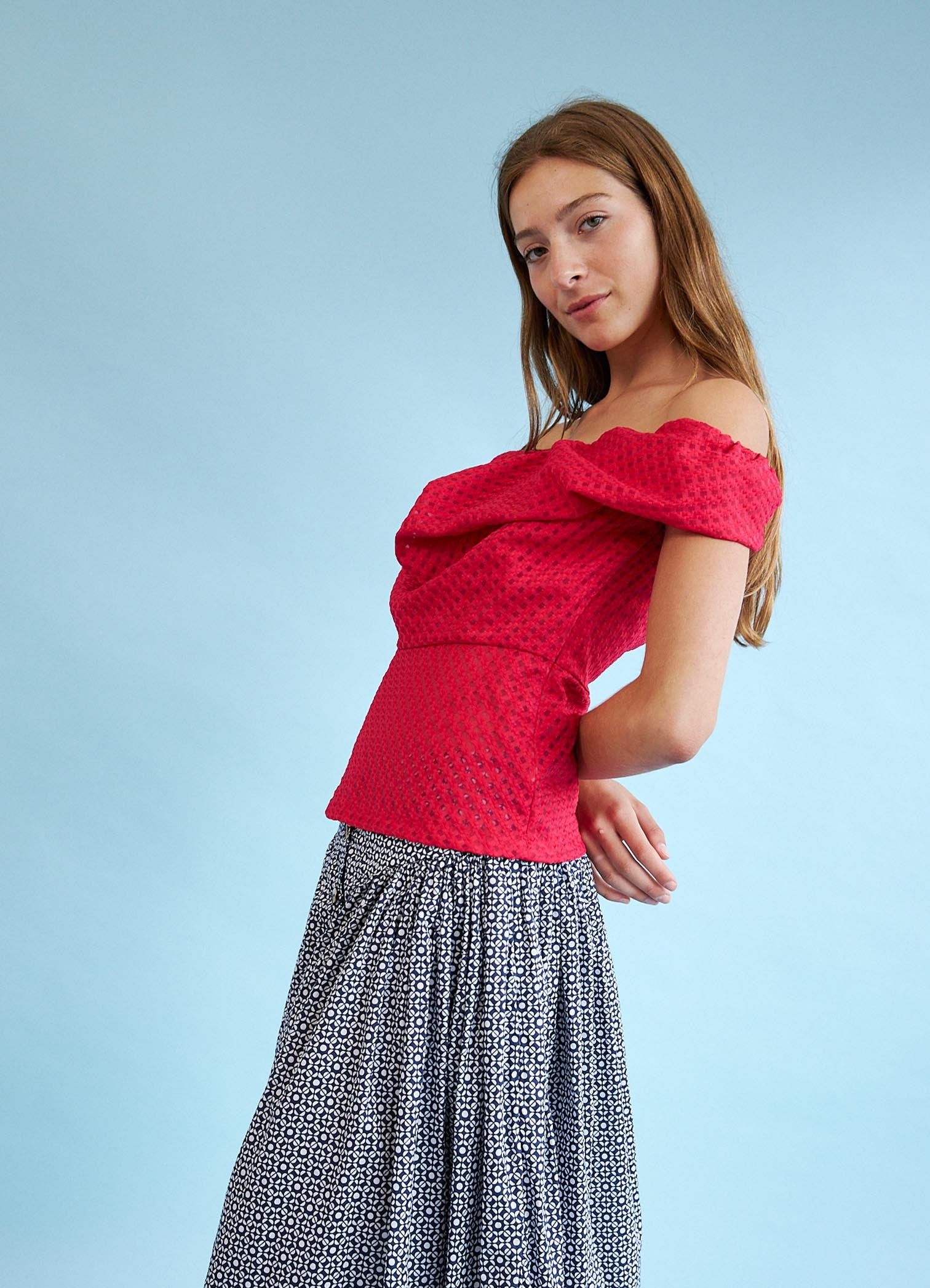 Stay Up Late Top - Raspberry Basketweave