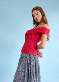 Stay Up Late Top - Raspberry Basketweave