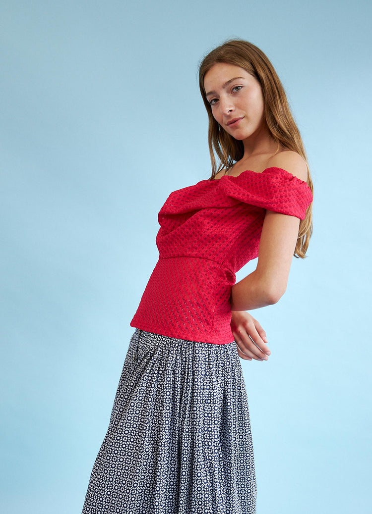 Stay Up Late Top - Raspberry Basketweave