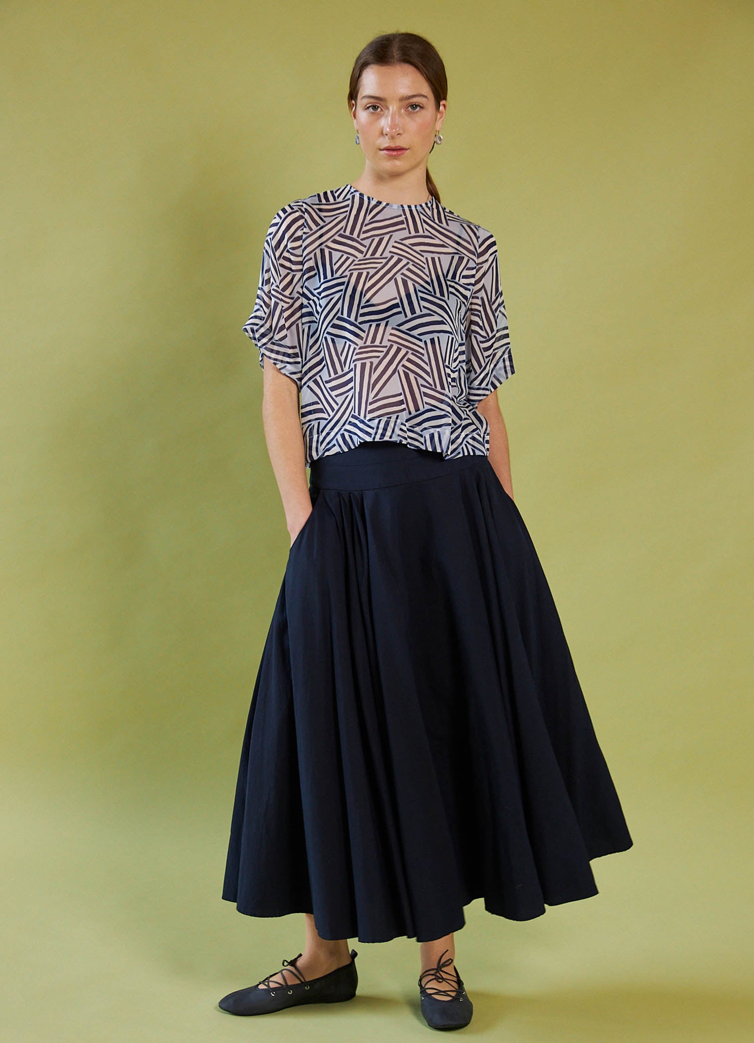 Some People Say Skirt - French Navy Tencel Cotton