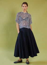 Some People Say Skirt - French Navy Tencel Cotton