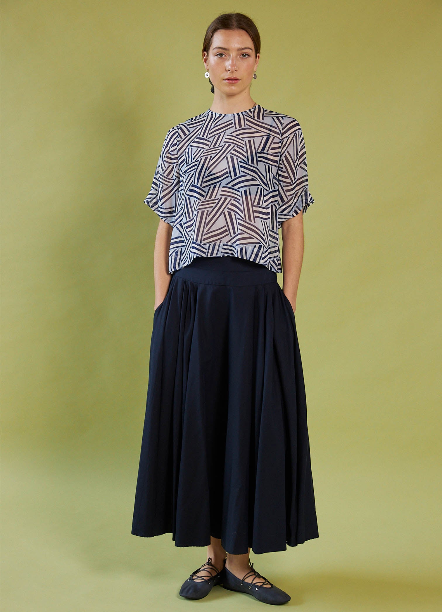 Some People Say Skirt - French Navy Tencel Cotton